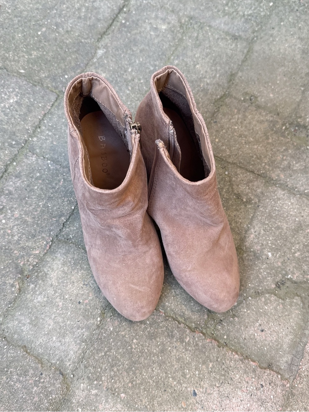 Suede Ankle Booties in Taupe - Women's Fashion Boot Bundle 2+ items for 30% off